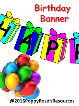 Happy Birthday Banner by Poppy Rose's Resources | TPT
