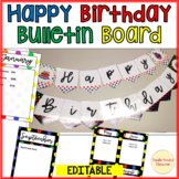 Happy Birthday Banner Bulletin Board display editable birt