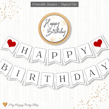 Preview of Happy Birthday Banner, Classroom Bday Party, Bulleting board, PRINTABLE