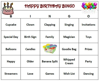 Happy Birthday Bingo - Includes 60 unique cards, instructions and words ...