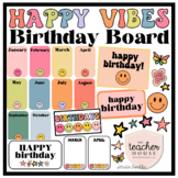 Happy Birthday Board | RETRO HAPPY VIBES Classroom Decor