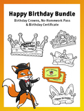 Happy Birthday Bundle - Crowns, Homework Pass & Birthday C