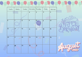 Happy Birthday Calendar Pretty in Purple - Digital Download