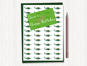 Preview of Happy Birthday Card, Printable, Dino Birthday Greeting Card, Dino Toy, 5"X7"
