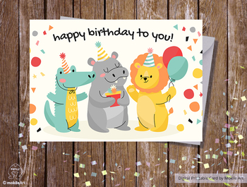 Preview of Happy Birthday Card - printable file. lovely card for happy birthday