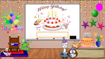 Preview of Happy Birthday Celebration- Virtual Classroom Background