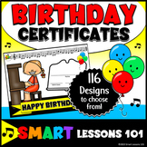Happy Birthday Certificates | Music Themed Birthday Certif