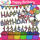 Happy Birthday Clipart Images: Cute Cupcake, Balloons, Can