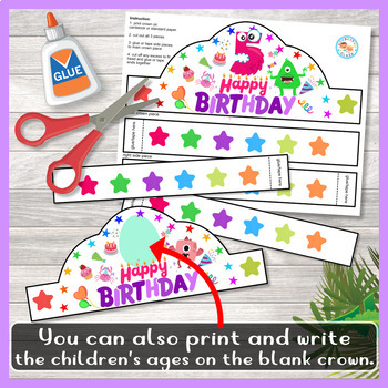 Happy Birthday Crown Printable - Monster Birthday Crowns, Preschool to ...