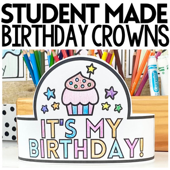 Preview of Happy Birthday Crown Printable for Coloring | Simple & Interactive
