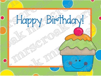 Labels: Happy Birthday Cupcakes, 10 per page by MrsCroak | TpT