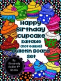 Happy Birthday Cupcakes Mini Bulletin Board Set--- Editable