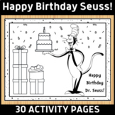 Happy Birthday Dr. Seuss Coloring & Activity Sheets (30 Pages)