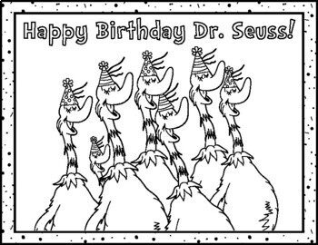 Happy Birthday Dr. Seuss Coloring & Activity Sheets (30 Pages) 