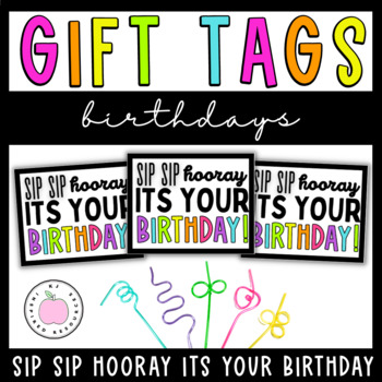 Straw Christmas Gift Tag Sip Sip Hooray Ex-STRAW Merry Holiday