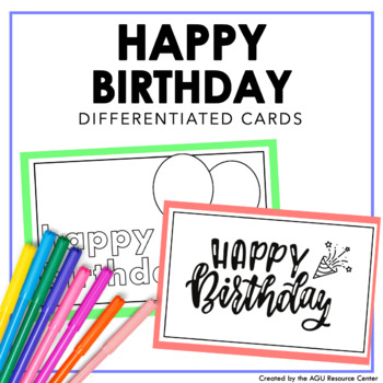 Happy Birthday Greeting Cards | Differentiated Writing for Special ...