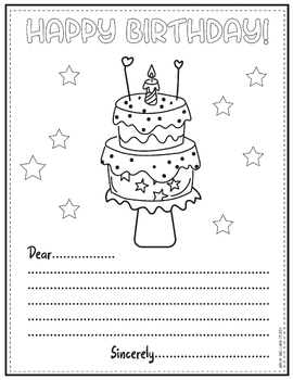 Happy Birthday Letter Template for Students by Play and Learn Studio
