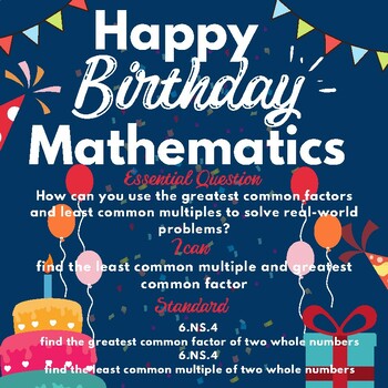 Preview of Happy Birthday Mathematics! - Investigation Packet Project Based Learning (PBL) 