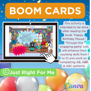 Preview of Happy Birthday, Mouse Counting & Pattern Boom Cards