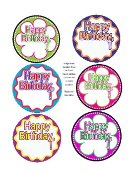 Happy Birthday Pencil Badges for Birthday Pencil Bouquet by Miss Shoes