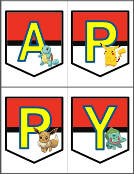 Preview of Happy Birthday Pokemon Banner Poster