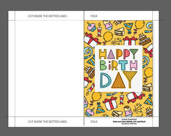 Digital Birthday Card Downloadable Happy Birthday Card Printable Birthday  Card