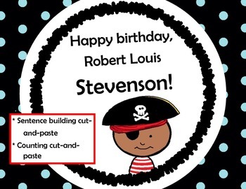 Preview of Happy Birthday Robert Louis Stevenson! Building Sentences - Counting
