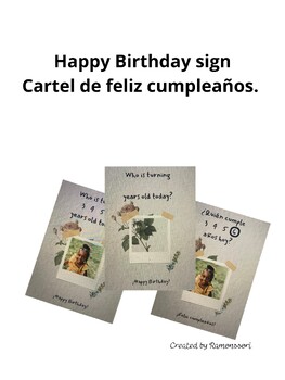 Pancarta: Feliz cumpleaños con fotos (teacher made)