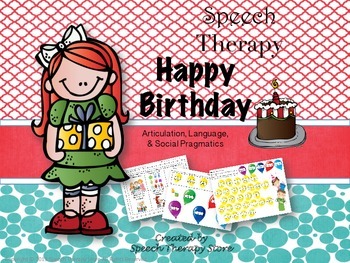 Preview of Speech Therapy Happy Birthday Language and Articulation
