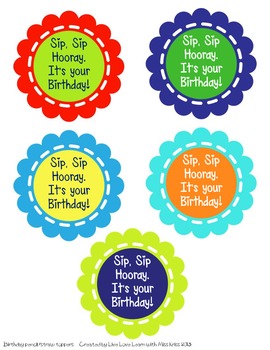 Happy Birthday Straw/Pencil Toppers by Live Love Learn with Miss Kriss