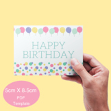 Happy Birthday Tags Printable, Birthday Favor Tags, Birthd