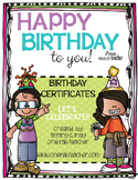 Happy Birthday To You!! Let's Celebrate Editable Certificates
