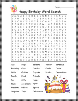 Types of cakes Word Search