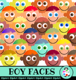 Happy Boys Clip Art Faces