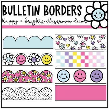 Happy Brights Classroom Decor: Bulletin Board Borders by Learning with Kiki