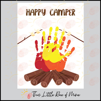 Happy Camper - Camping - Campfire - Summer - Handprint Art - printable