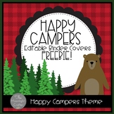 Happy Campers EDITABLE Binder Covers  FREEBIE