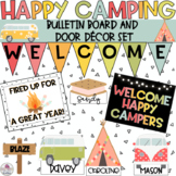 Camping Class Decor Editable Bulletin Board and Door Decor Set