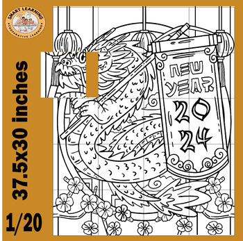 Preview of Happy Chinese New Year 2024 Year of Dragon Collaborative Coloring Posters