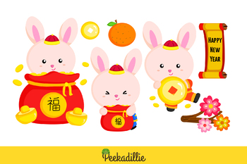 Happy chinese new year 2023 of the rabbit Vector Image