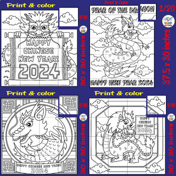 Preview of Happy Chinese New Year of the Dragon 2024 Collaborative Poster Art board Bundle