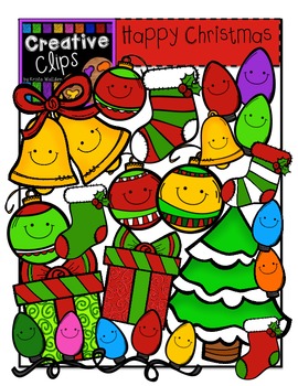 Preview of Happy Christmas Clipart {Creative Clips Clipart}