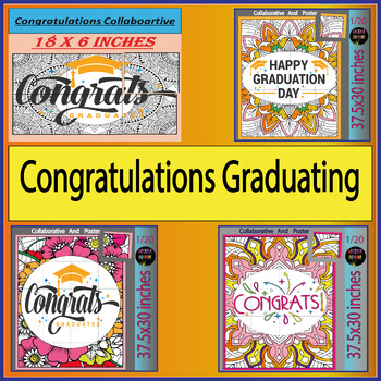 Preview of Happy Congratulations Graduating of 2024: End-of-Year Collaborative Color Poster