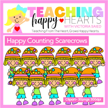 Preview of Happy Counting Scarecrows Clipart