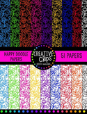 Happy Doodle Digital Papers {Creative Clips Digital Clipart}