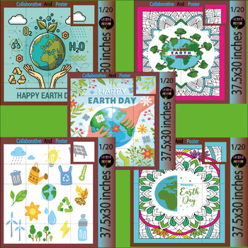 Preview of Mother Earth Day: Collaborative Bulletin Board Poster Bursting with Color Bundle