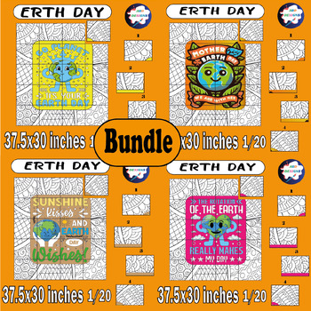 Preview of Happy Earth Day Collaborative Coloring Poster Bulletin Board Activities & Bundle