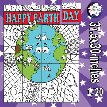 Preview of Happy Earth Day Collaborative Coloring Poster Bulletin Board Activities & Crafts