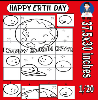 Preview of Happy Earth Day Collaborative Coloring Poster Bulletin Board Activities & Crafts