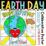 Happy Earth Day Collaborative Coloring Poster Project Art